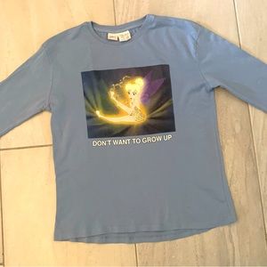 Zara Girls, Disney Collaboration Tinker-Bell Long Sleeve Shirt - Girls Size 10